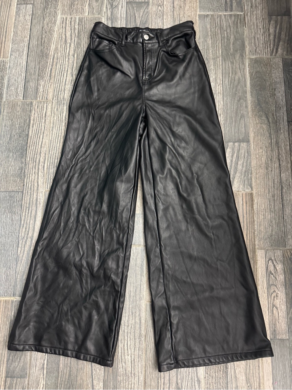 Hunter & Brown womens pleather wide leg pants size S/M